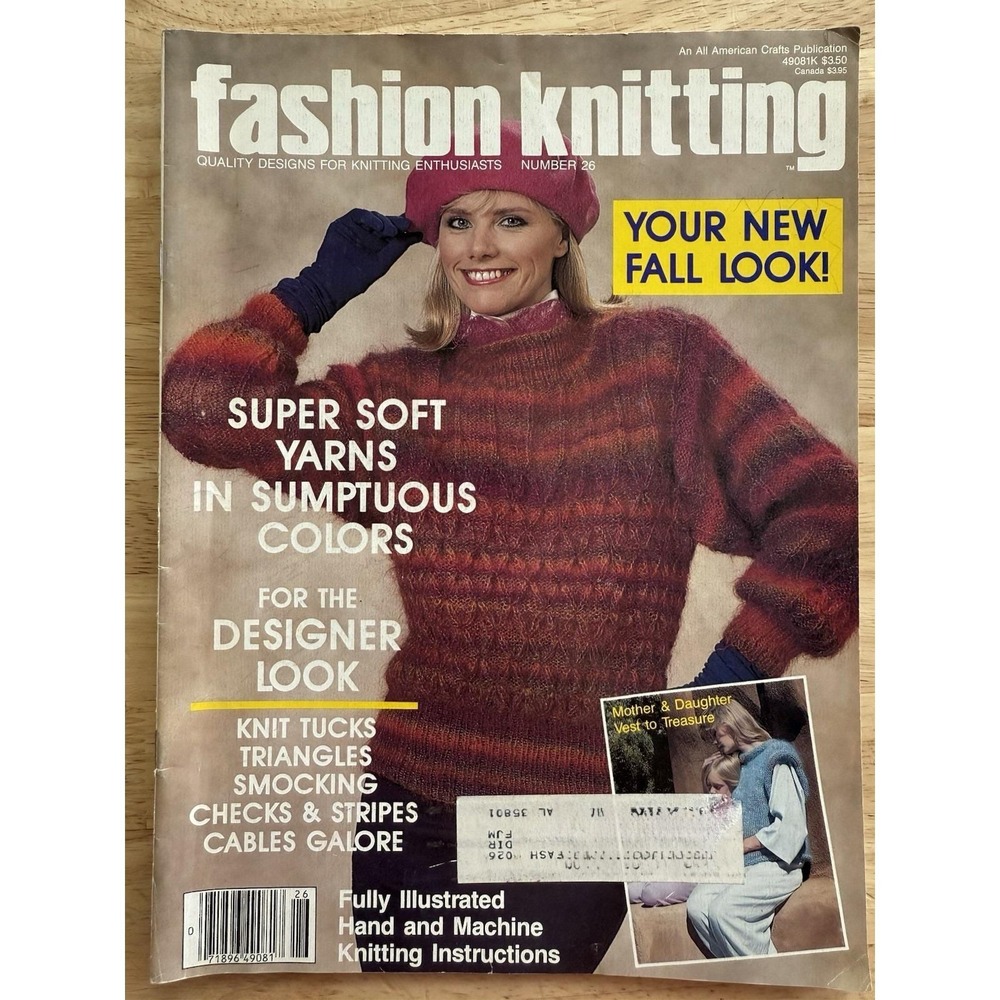 All American Crafts Publications: Fashion Knitting Magazine V6 I5 December 87'